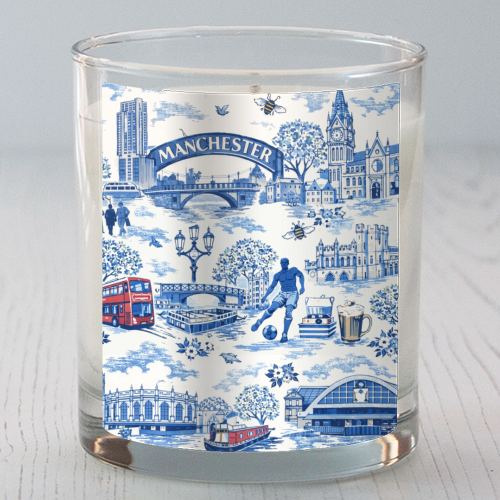 Manchester Blue Toile - scented candle by Ms Doodle