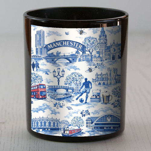 Manchester Blue Toile - scented candle by Ms Doodle