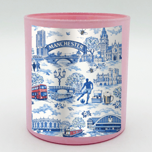 Manchester Blue Toile - scented candle by Ms Doodle