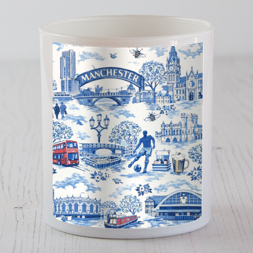Manchester Blue Toile - scented candle by Ms Doodle