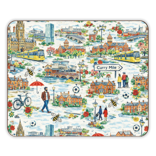 Manchester Colourful Ditsy - designer placemat by Ms Doodle
