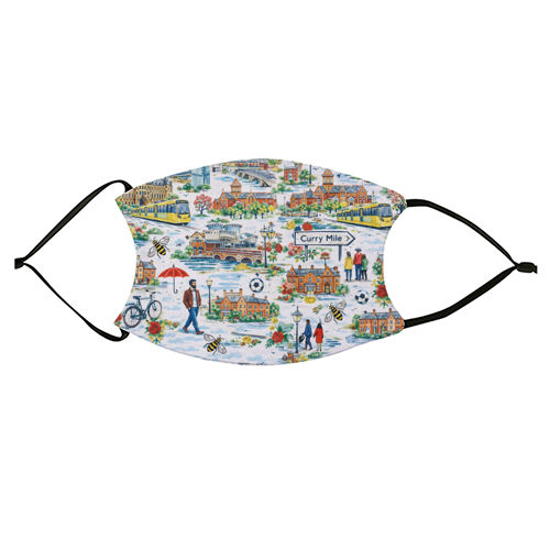 Manchester Colourful Ditsy - face cover mask by Ms Doodle