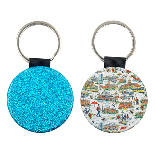 Manchester Colourful Ditsy - keyring by Ms Doodle
