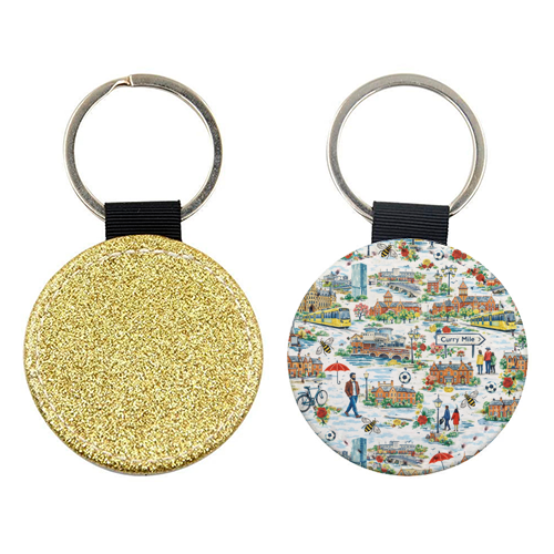 Manchester Colourful Ditsy - keyring by Ms Doodle