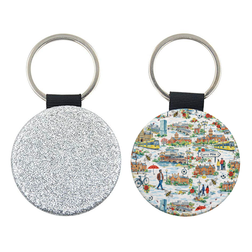 Manchester Colourful Ditsy - keyring by Ms Doodle
