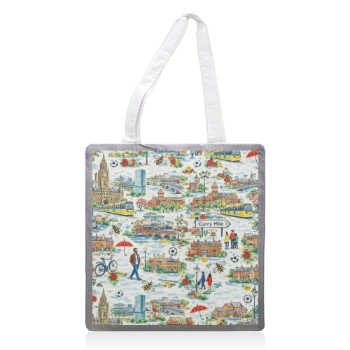 Manchester Colourful Ditsy - printed canvas tote bag by Ms Doodle