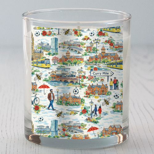 Manchester Colourful Ditsy - scented candle by Ms Doodle