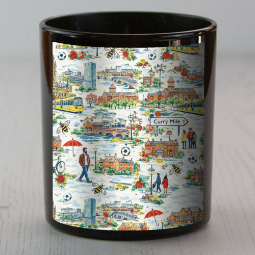 Manchester Colourful Ditsy - scented candle by Ms Doodle