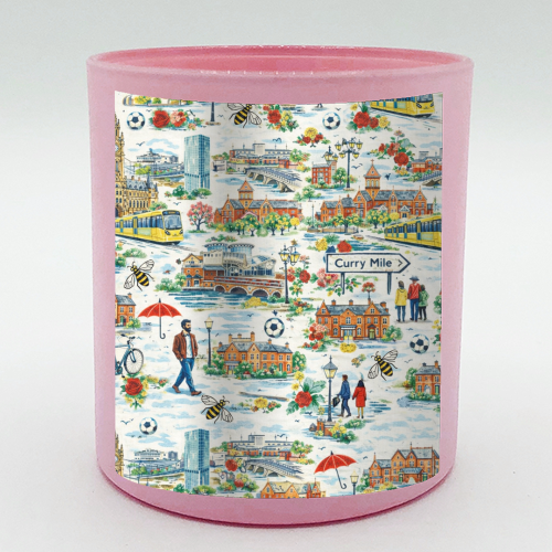 Manchester Colourful Ditsy - scented candle by Ms Doodle