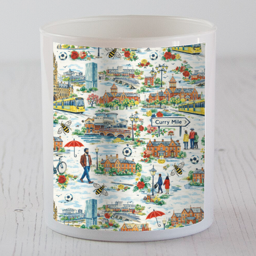 Manchester Colourful Ditsy - scented candle by Ms Doodle