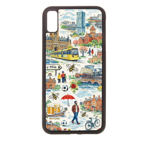 Manchester Colourful Ditsy - stylish phone case by Ms Doodle