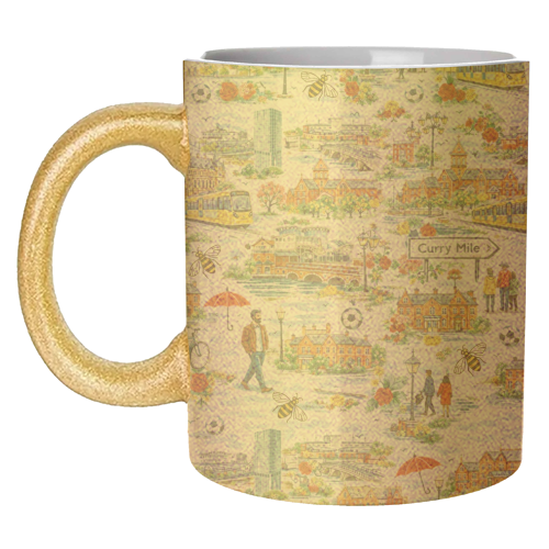 Manchester Colourful Ditsy - unique mug by Ms Doodle