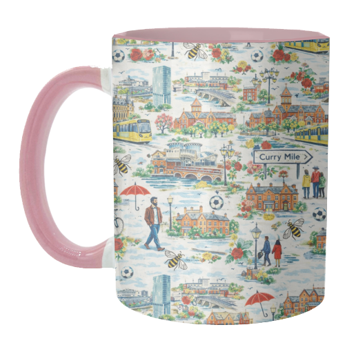 Manchester Colourful Ditsy - unique mug by Ms Doodle
