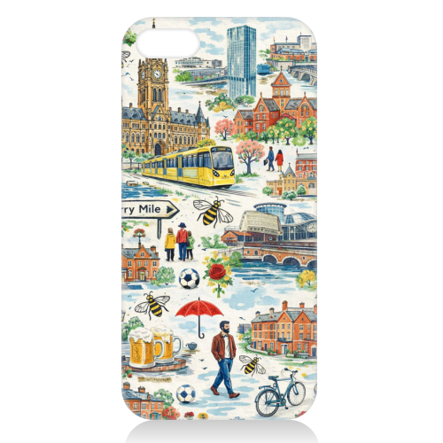 Manchester Colourful Ditsy - unique phone case by Ms Doodle