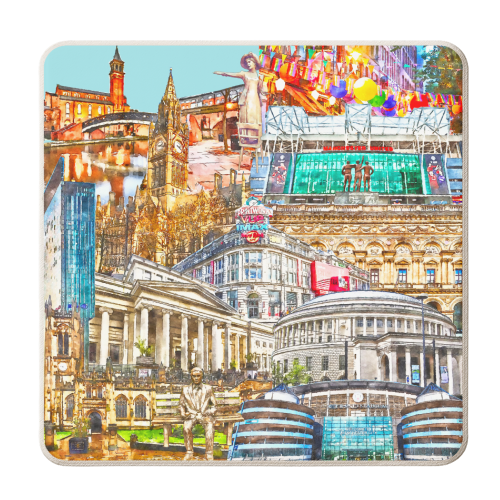 Manchester Mash Up - personalised beer coaster by AP