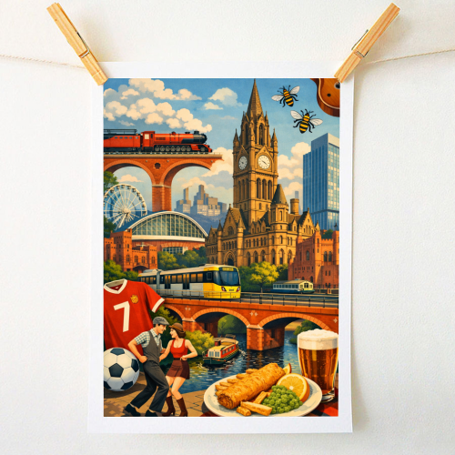 Manchester Poster - A1 - A4 art print by AP