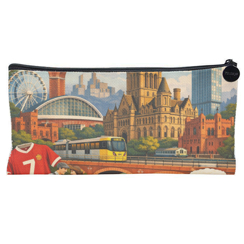 Manchester Poster - flat pencil case by AP