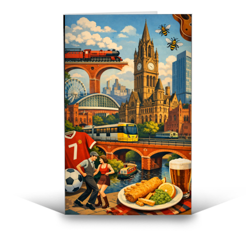 Manchester Poster - funny greeting card by AP