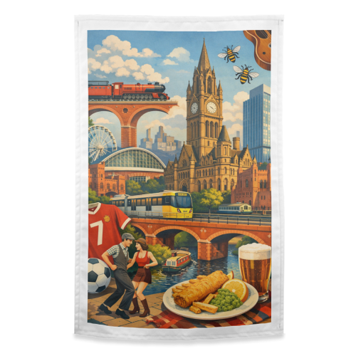 Manchester Poster - funny tea towel by AP