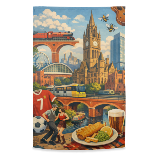 Manchester Poster - funny tea towel by AP