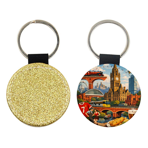 Manchester Poster - keyring by AP
