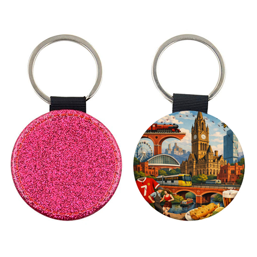 Manchester Poster - keyring by AP