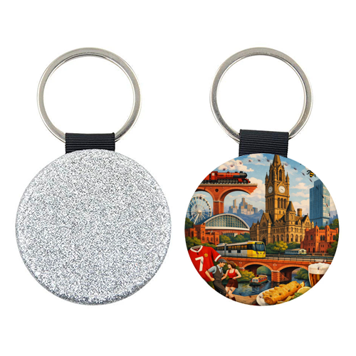 Manchester Poster - keyring by AP