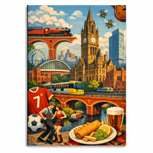 Manchester Poster - personalised A4, A5, A6 notebook by AP