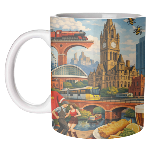 Manchester Poster - unique mug by AP