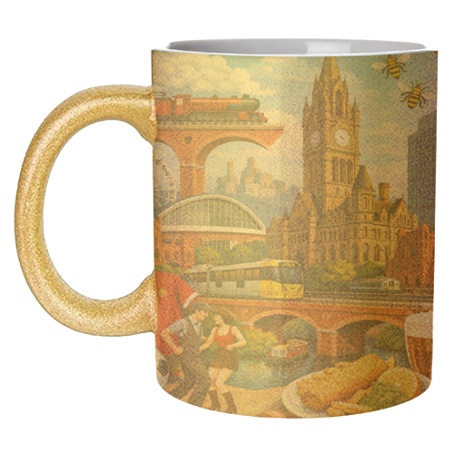 Manchester Poster - unique mug by AP