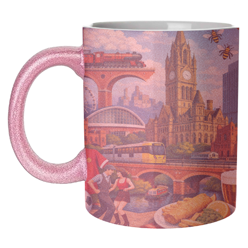 Manchester Poster - unique mug by AP