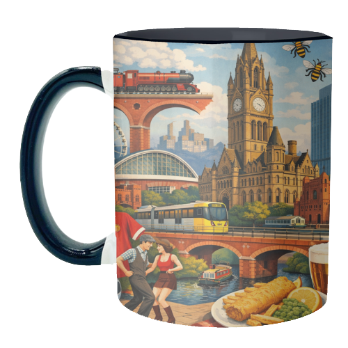 Manchester Poster - unique mug by AP