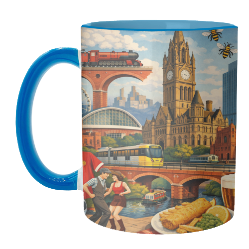 Manchester Poster - unique mug by AP