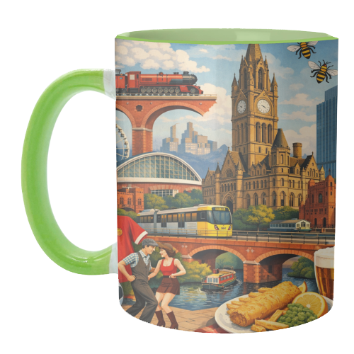 Manchester Poster - unique mug by AP