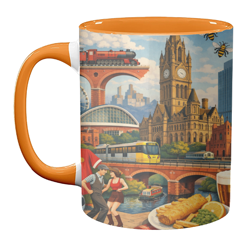 Manchester Poster - unique mug by AP