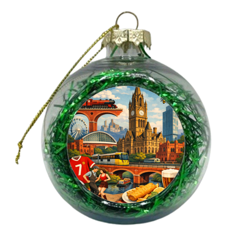Manchester Poster - xmas bauble by AP