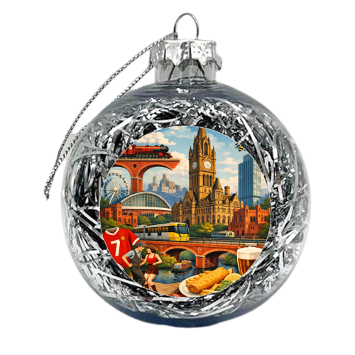 Manchester Poster - xmas bauble by AP