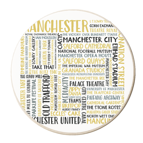 Manchester Square Design - personalised beer coaster by All About Words Designs