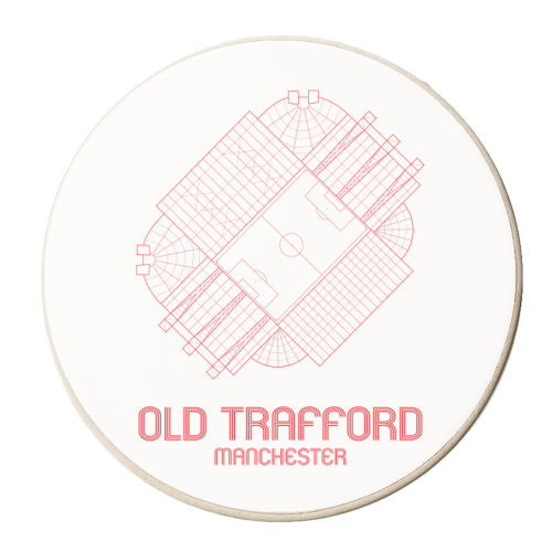 Manchester United Football Stadium - Old Trafford Contemporary Artwork - personalised beer coaster by Liz Musson