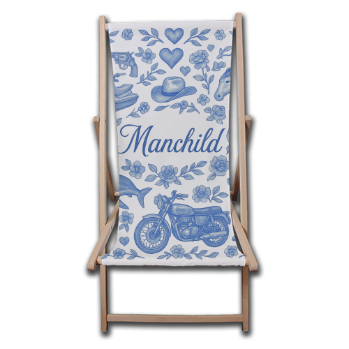 Manchild Blue - canvas deck chair by Lilly Rose