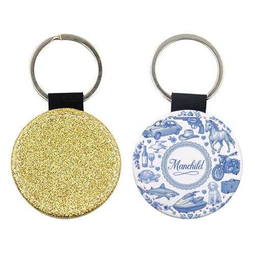 Manchild Blue - keyring by Lilly Rose