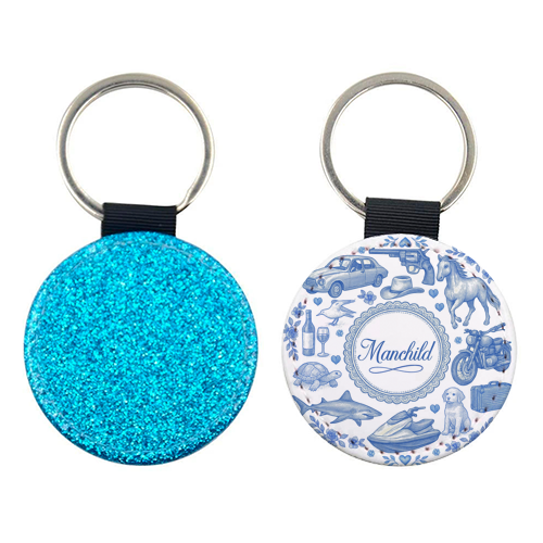 Manchild Blue - keyring by Lilly Rose