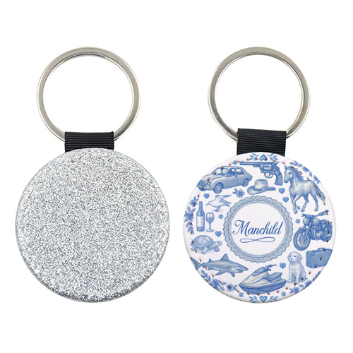 Manchild Blue - keyring by Lilly Rose