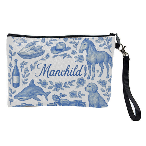 Manchild Blue - pretty makeup bag by Lilly Rose
