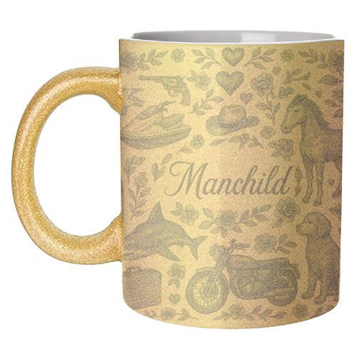 Manchild Blue - unique mug by Lilly Rose