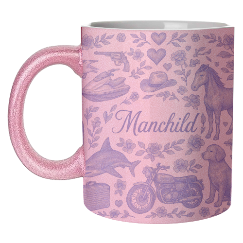 Manchild Blue - unique mug by Lilly Rose