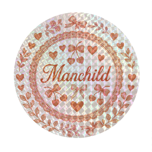 Manchild - Circle Sticker by Lilly Rose