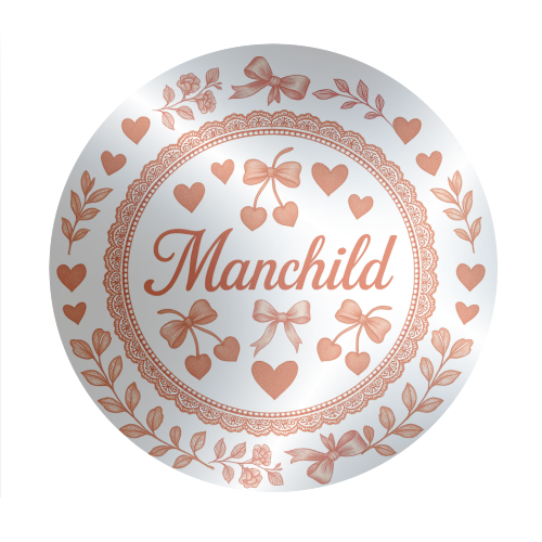 Manchild - Circle Sticker by Lilly Rose