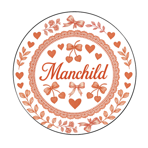 Manchild - Circle Sticker by Lilly Rose