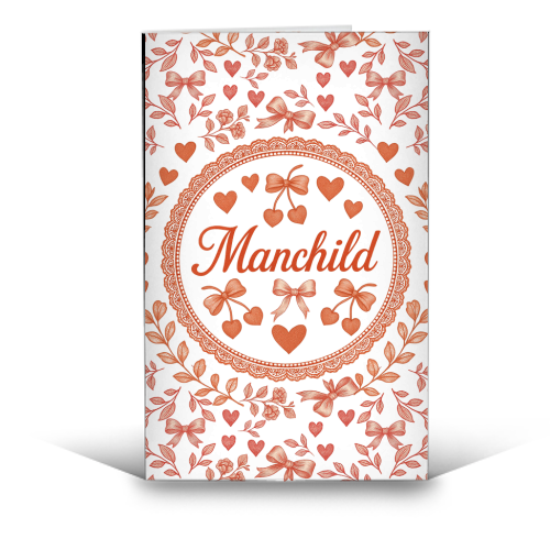 Manchild - funny greeting card by Lilly Rose